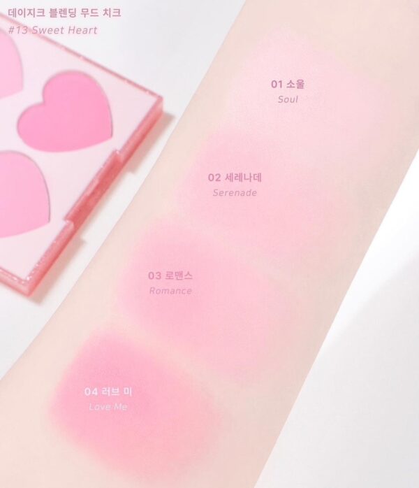 Má Hồng Dasique Blending Mood Cheek 4 Ô Sweet Heart Edition - Image 5