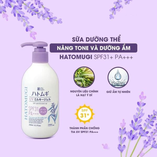 Sữa Dưỡng Thể Chống Nắng Hatomugi 250ml - Image 6