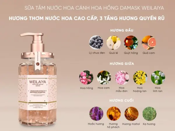 Sữa Tắm Weilaiya Grand Rose 450ml - Image 6
