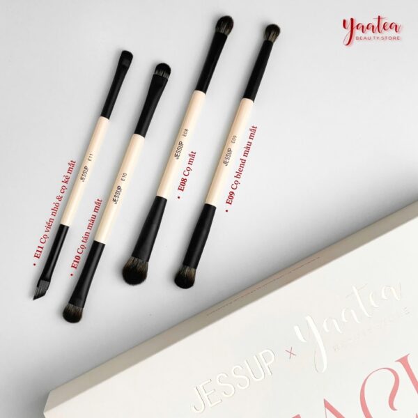 Bộ cọ Jessup x Yaatea Limited Edition Peach Dust 7c + 2 mút - Image 6