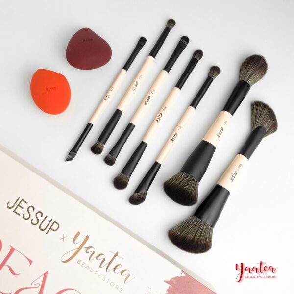 Bộ cọ Jessup x Yaatea Limited Edition Peach Dust 7c + 2 mút - Image 4