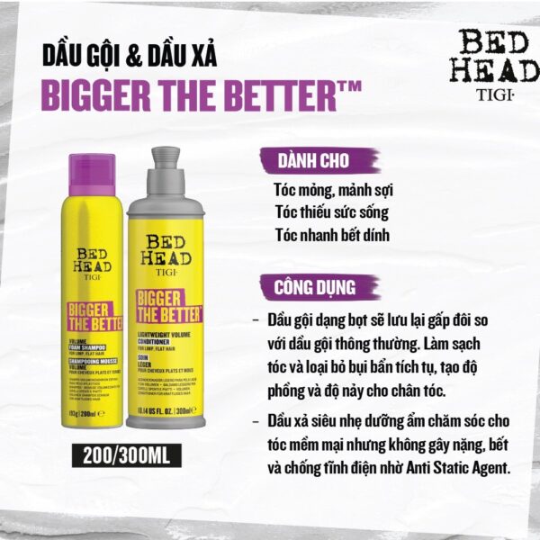 Dầu Gội Xả TiGi Bigger The Better Volume - Image 5