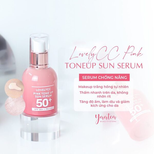 Kem Chống Nắng LovelyCC Pink Toneup Sun Serum - Image 2