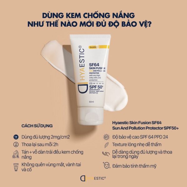Kem Chống Nắng Hyaestic SF64 Skin Fusion 50ml - Image 4