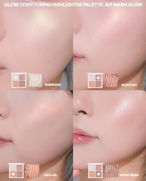 Bảng Highlight 4 Ô WAKEMAKE Glow Palette 7.8G - Image 6