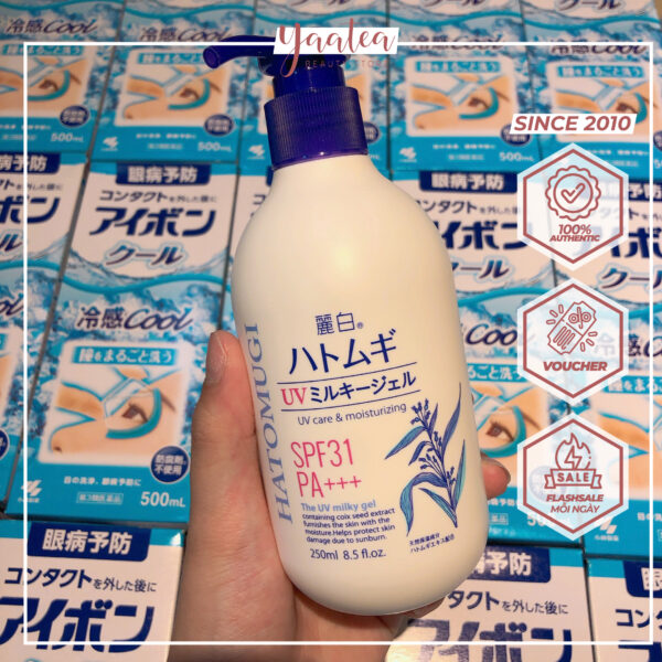 Sữa Dưỡng Thể Chống Nắng Hatomugi Milky Gel SPF31 PA+++ 250ML - Image 7
