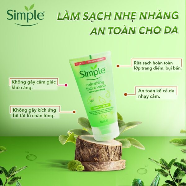 Sữa Rửa Mặt Simple Kind To Skin 150ml - Image 4