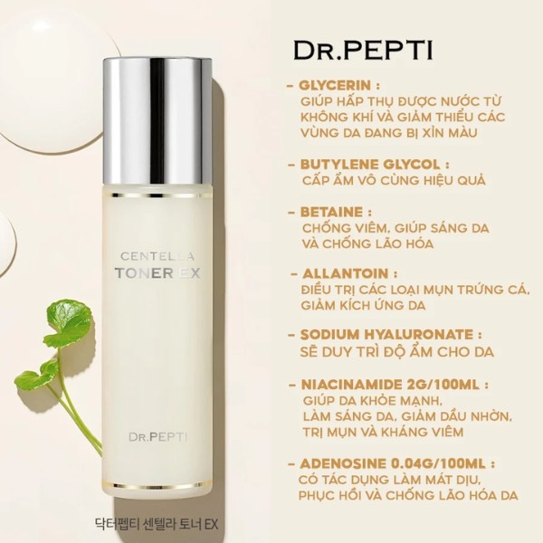 Nước Hoa Hồng Dr.Pepti Centella Toner Ex 180ml - Image 4