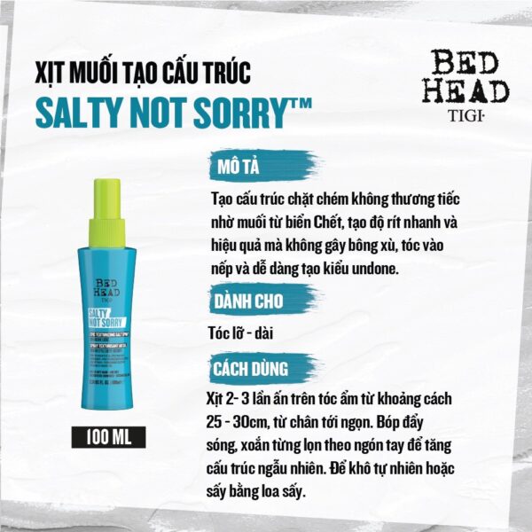 Xịt Tóc Bed Head Tigi Salty Not Sorry 100ml - Image 5