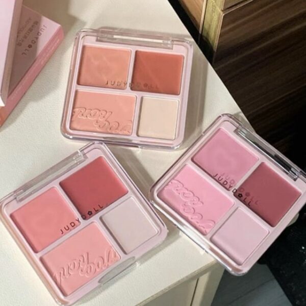 Bảng Highlight & Má Hồng Judydoll 4 Ô (Kèm Bông Phấn) - Image 2