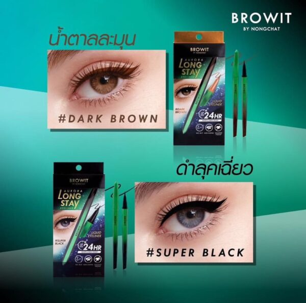 Bút Kẻ Mắt Nong chat Aurora 24HR Super Black - Image 3