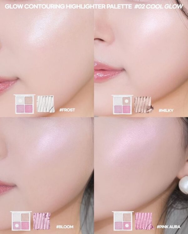 Bảng Highlight 4 Ô WAKEMAKE Glow Palette 7.8G - Image 8