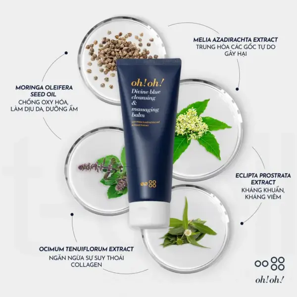 Sáp Tẩy Trang Oh!Oh! Divine Blue Cleansing & Massaging Balm 150ml - Image 5