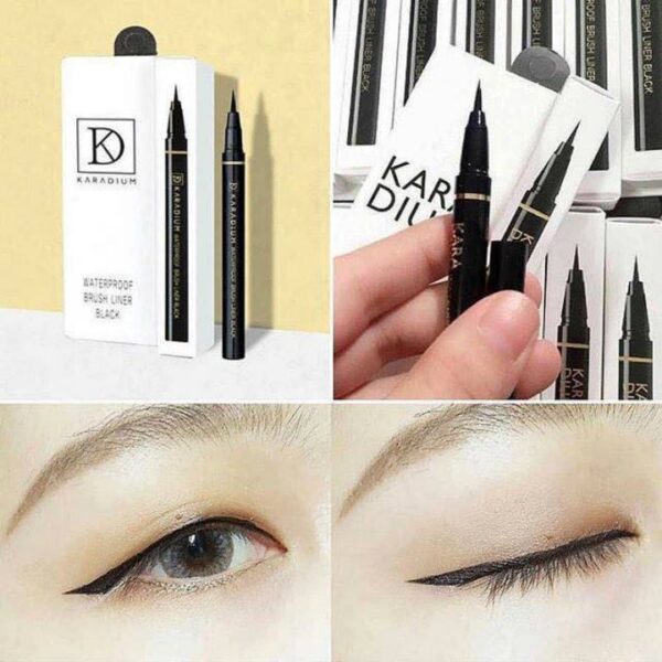 Kẻ Mắt Nước Karadium Waterproof Brush Liner Black - Image 11