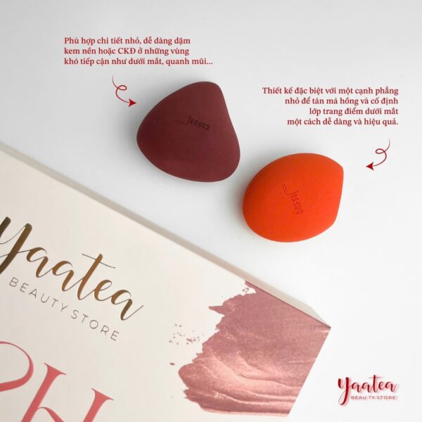 Bộ cọ Jessup x Yaatea Limited Edition Peach Dust 7c + 2 mút - Image 2