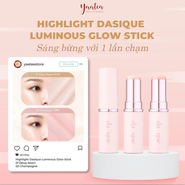 Highlight thỏi Dasique Luminous Glow Stick 10g - Image 3