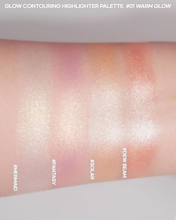 Bảng Highlight 4 Ô WAKEMAKE Glow Palette 7.8G - Image 5