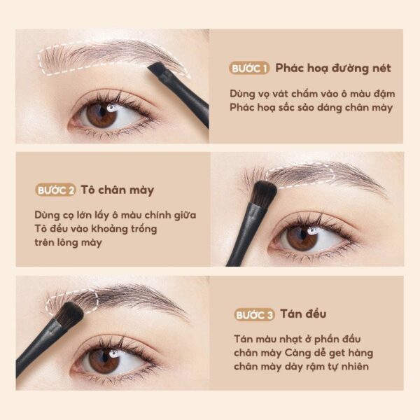 Phấn Mày Judydoll 3-Colour Eyebrow Palette 2.4g - Image 3