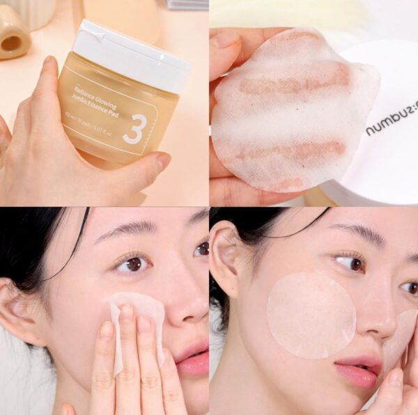 Toner Pad Numbuzin 3 Radiance Glowing Jumbo Essence (70 miếng) 150ml - Image 4