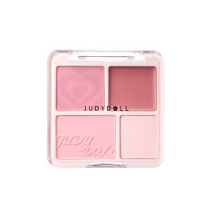 Bảng Highlight & Má Hồng Judydoll 4 Ô (Kèm Bông Phấn)