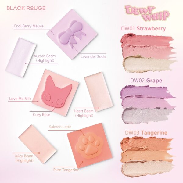 Má Hồng & Highlight Black Rouge Dewy Whip 2 Ô - Image 4