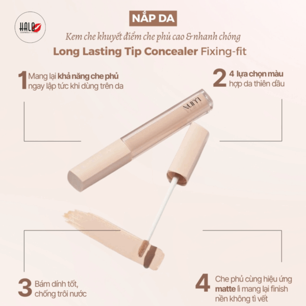 Che Khuyết Điểm Luna Longlasting Tip Concealer Fixing Fit 7.5g - Image 4