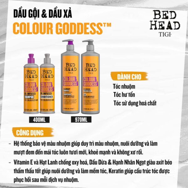 Dầu Gội Xả TiGi Colour Goddess Oil Infused 400ml - Image 4