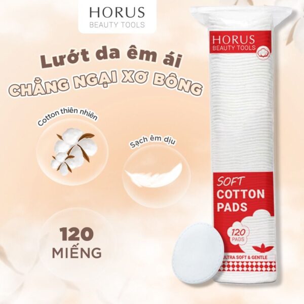 Bông tẩy trang Horus Beauty Tools Soft Cotton Pads 120 miếng - Image 7