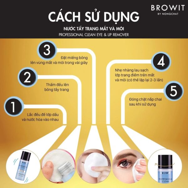 Nước Tẩy Trang Mắt Môi BROWIT PROFESSIONAL Clean Eye & Lip Remover 150ml - Image 3