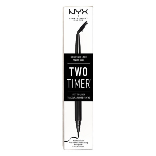 Kẻ Mắt NYX Two Timer Kohl Pencil Liner & Felt Tip Liner - TT01 Jet Black - Image 2