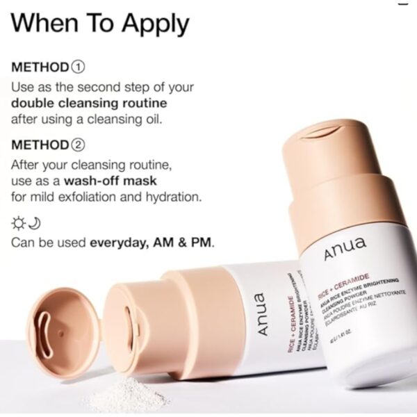 Bột Rửa Mặt Anua Rice Enzyme Brightening 40g - Image 4