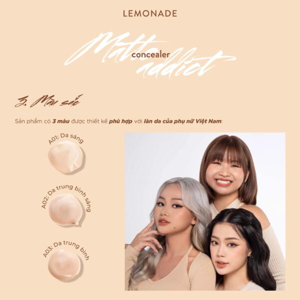 Che Khuyết Điểm Lemonade Matte Addict Concealer 3g - Image 2